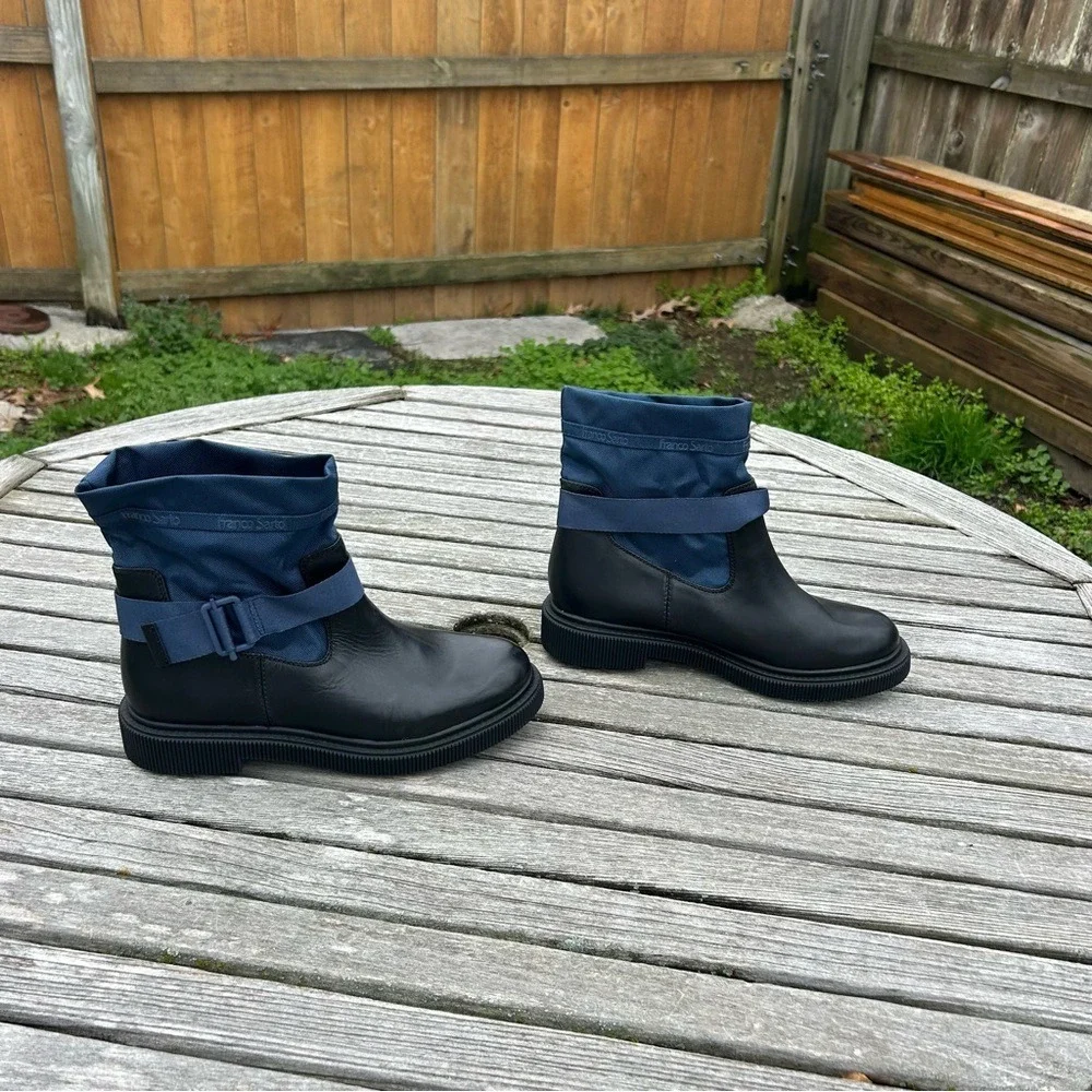 Franco‎ Sarto Jan Snow Boot Black & blue Waterproof All-Weather Lug Sole size 10